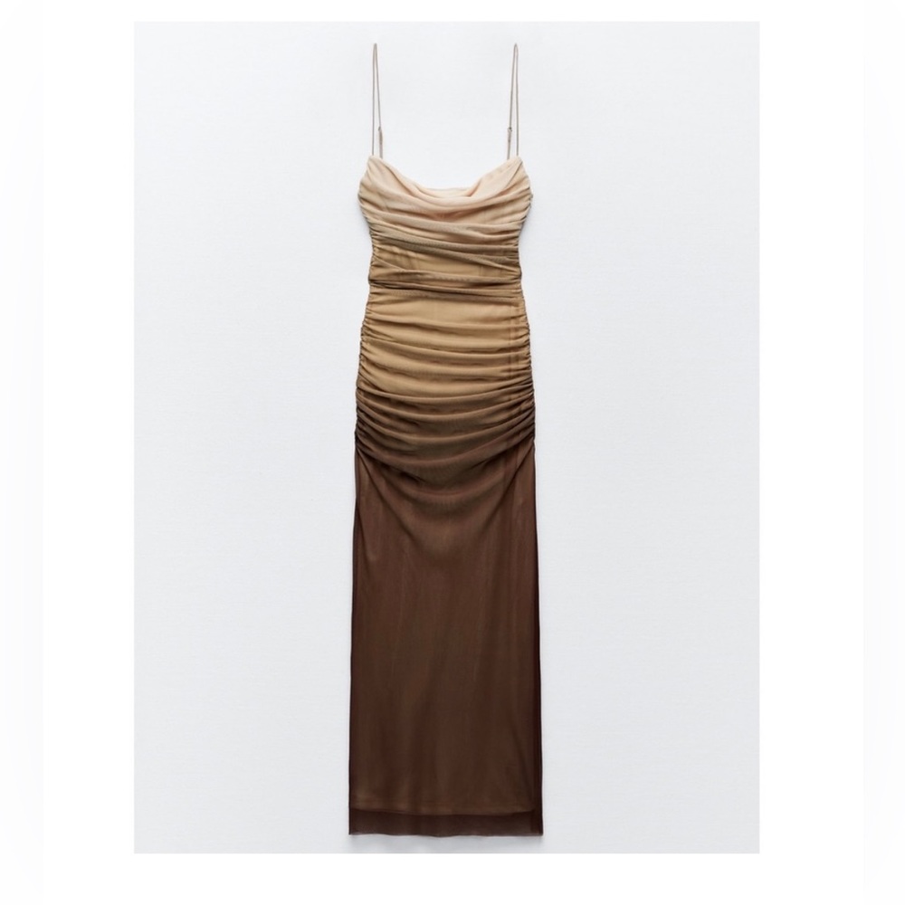 Zara print dress with tulle